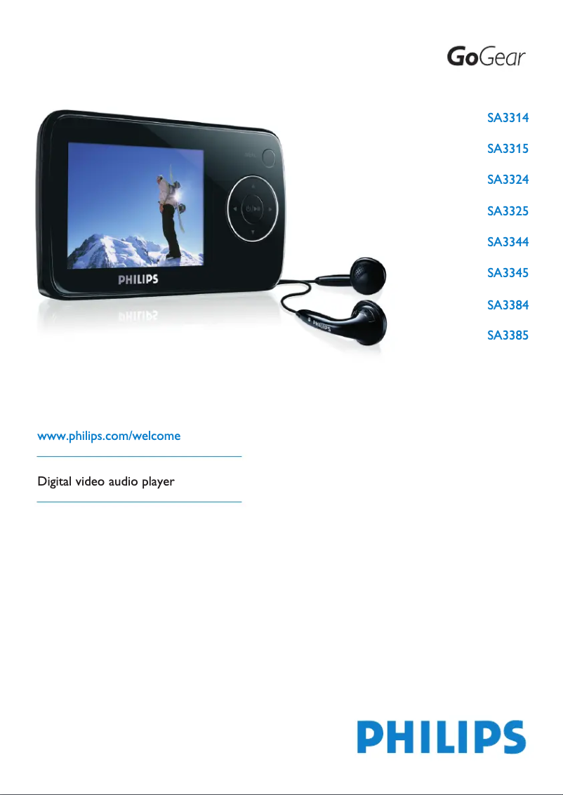 Image de la première page du manuel de l'appareil GoGear SA3384
