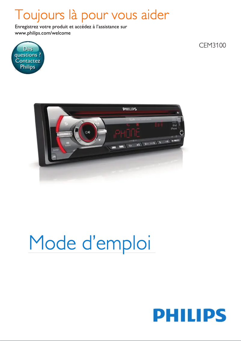 Image de la première page du manuel de l'appareil CarStudio CEM3100