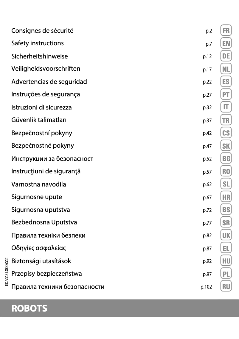Page 1 de la notice Manuel utilisateur Rowenta Smart Force Essential Aqua RR6971