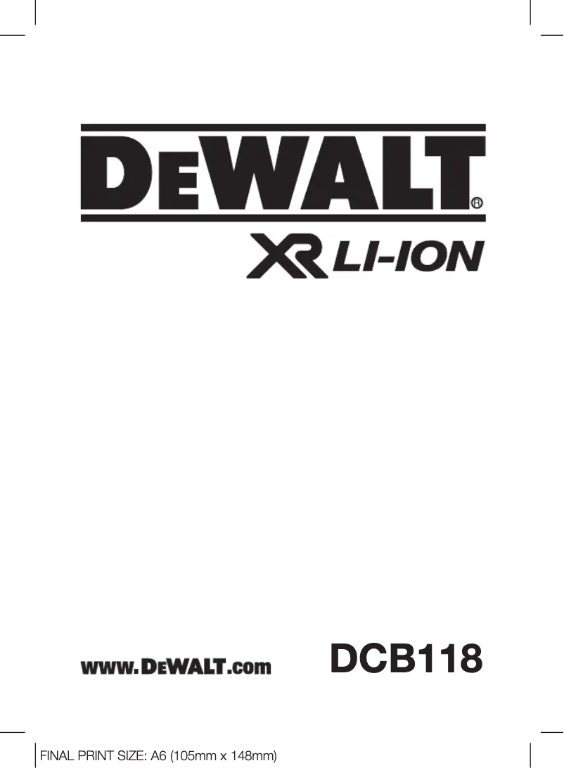 Page 1 de la notice Manuel utilisateur DeWalt DCB118