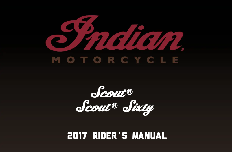 Page 1 de la notice Manuel utilisateur Indian Scout Sixty (2017)