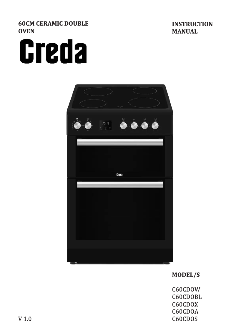 Page n°1 - Manuel utilisateur Creda C60CDOW