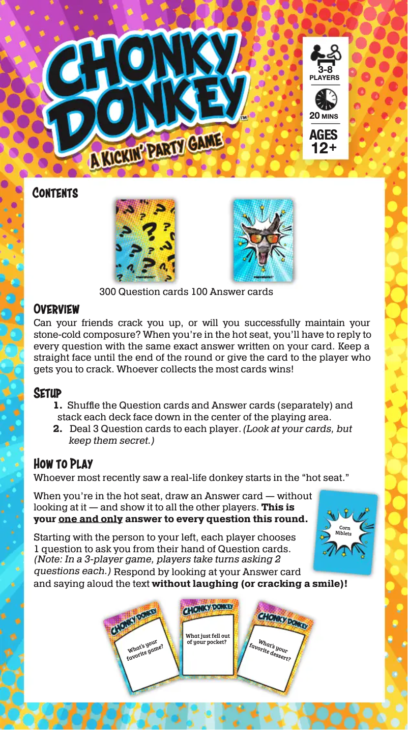 Page n°1 - Manuel utilisateur Gamewright Chonky Donkey