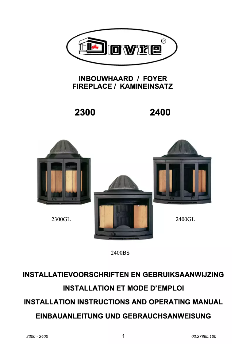 Page n°1 - Manuel utilisateur Dovre 2400BSA