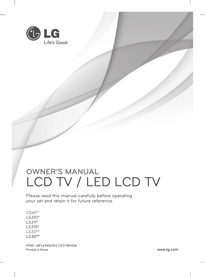 Page n°1 - Manuel utilisateur LG 32CS411Y