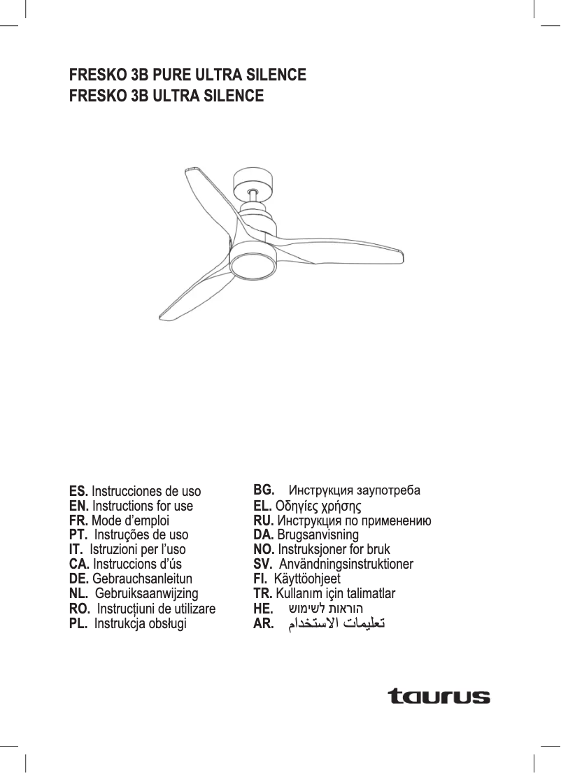 Página 1 del manual Manual de usuario Taurus Fresko 3B Ultra Silence