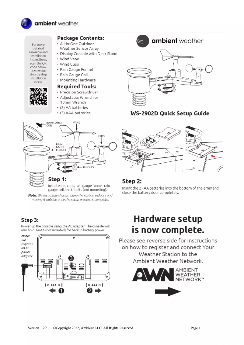 Image de la première page du manuel de l'appareil WS-2902D
