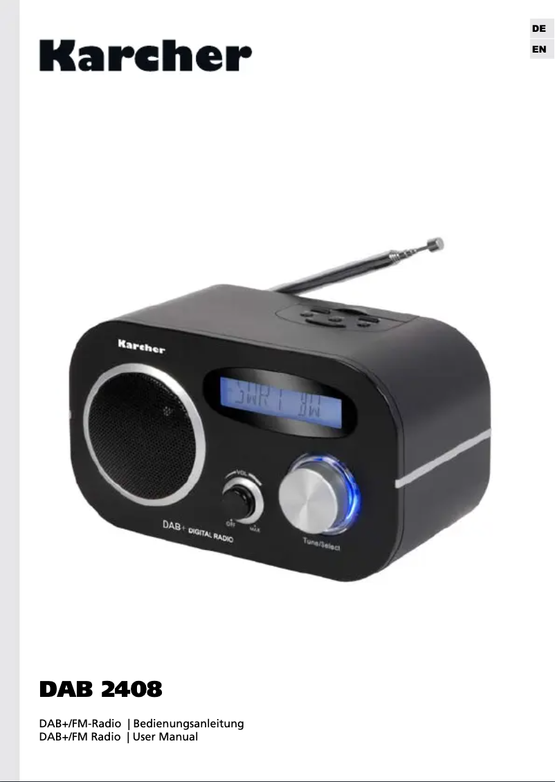Page 1 de la notice Manuel utilisateur Kärcher DAB 2408
