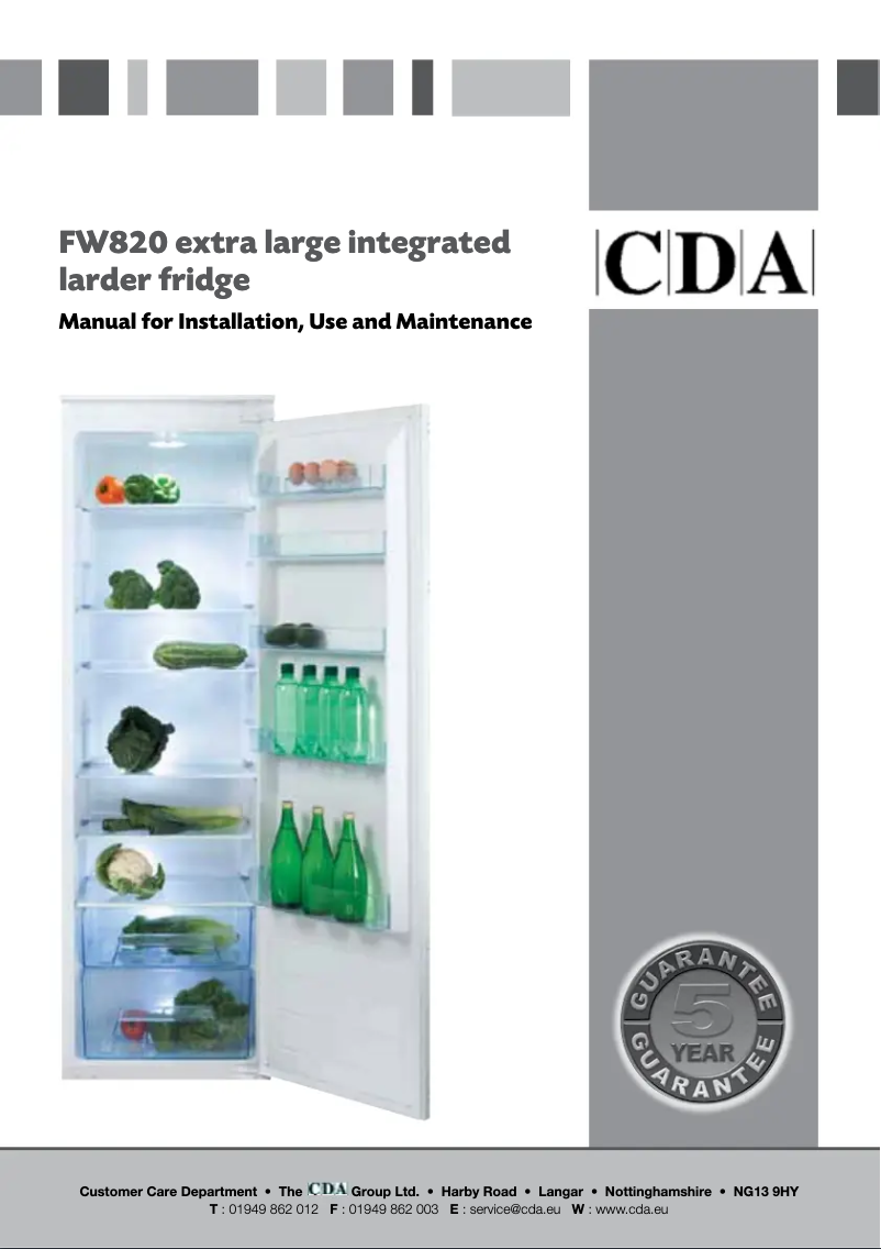Page n°1 - Manuel utilisateur CDA FW820