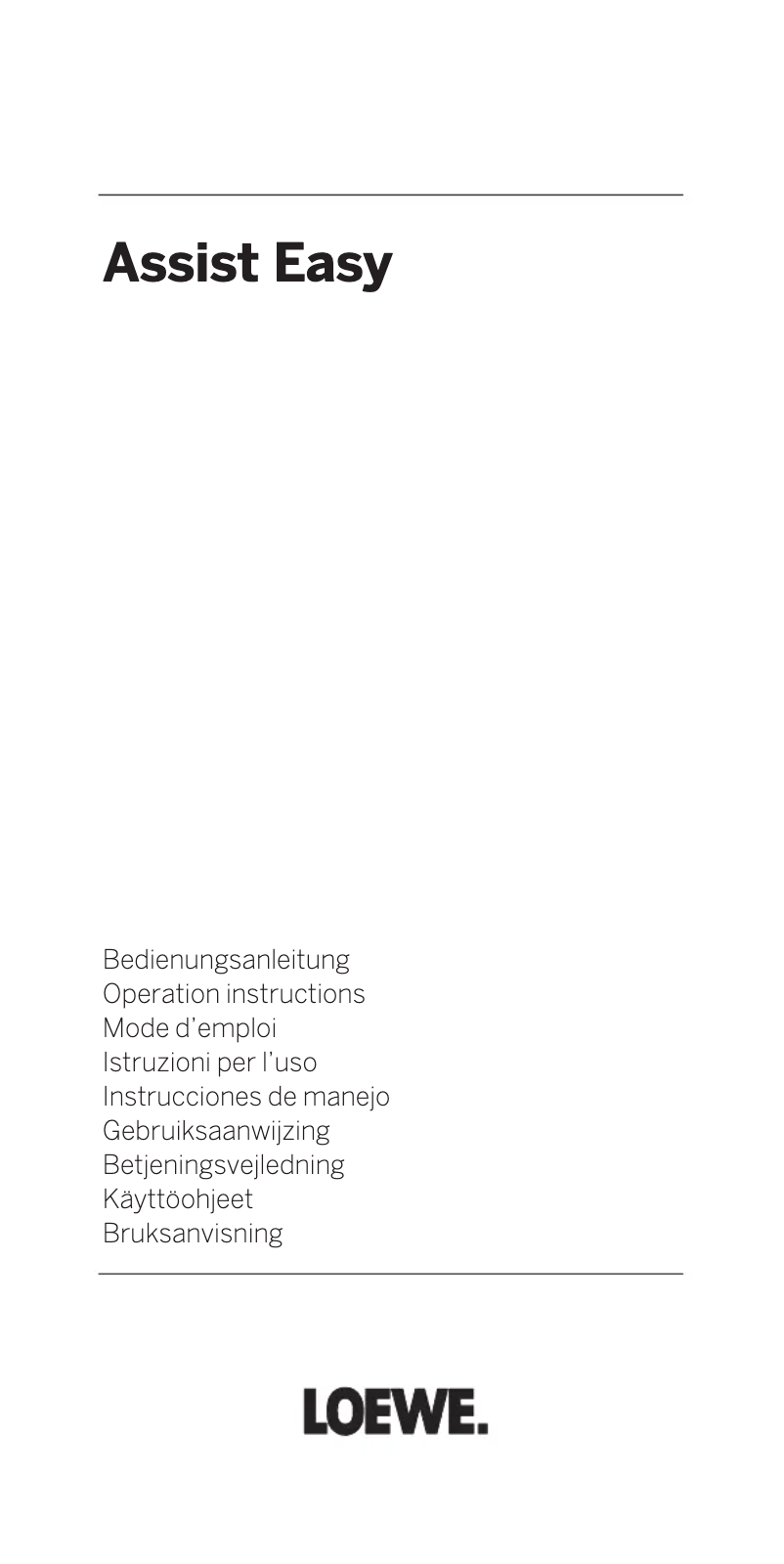 Page n°1 - Manuel utilisateur Loewe Assist Easy