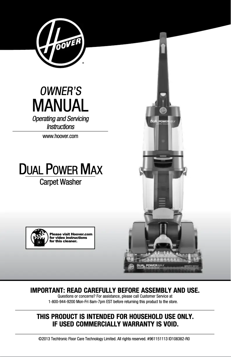 Page 1 of the manual User Manual Hoover Dual PowerMax FH51000