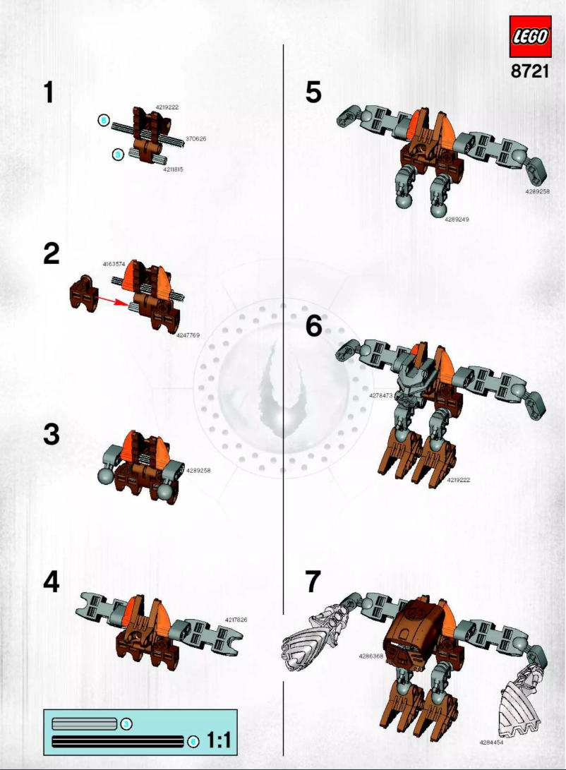 Page 1 de la notice Manuel utilisateur Lego Bionicle 8721