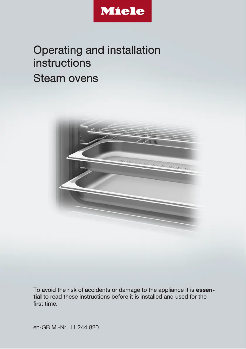 Page n°1 - Guide d'installation Miele DG 7140
