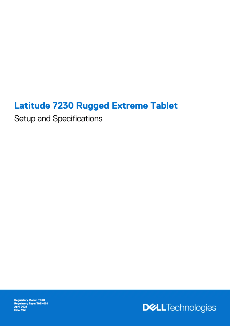Page 1 de la notice Guide d'installation Dell Latitude 7230 Rugged Extreme