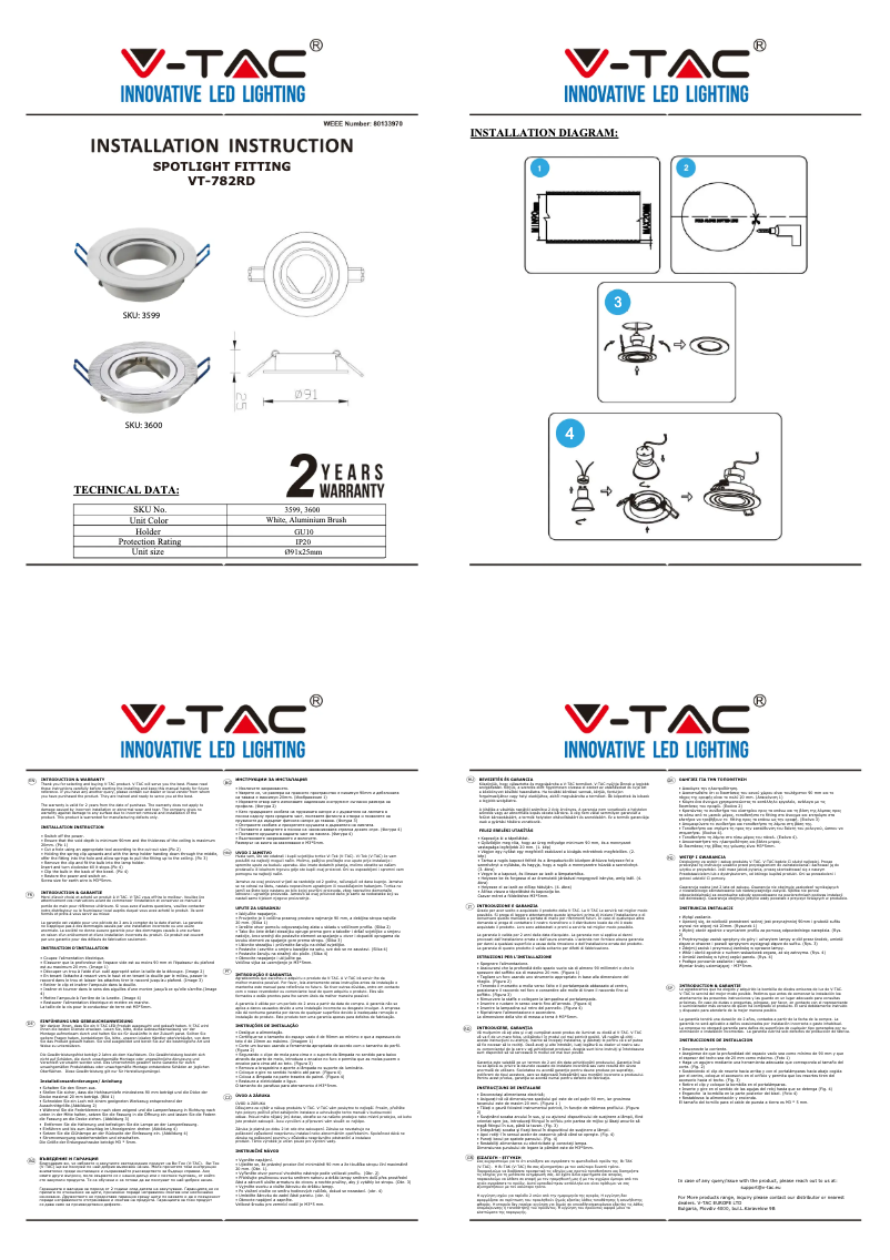 Image de la première page du manuel de l'appareil VT-782RD
