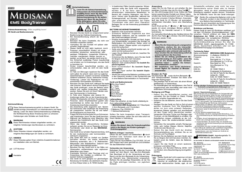 Image de la première page du manuel de l'appareil EMS Body Trainer 79524