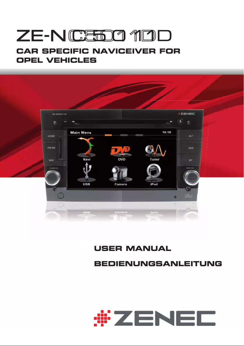 Page n°1 - Manuel utilisateur Zenec ZE-NC5011D (Opel)
