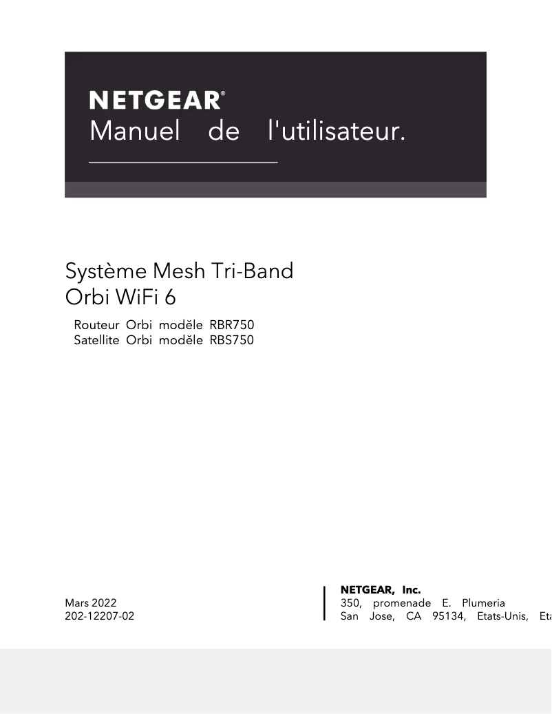 Page n°1 - Manuel utilisateur Netgear Orbi RBK752