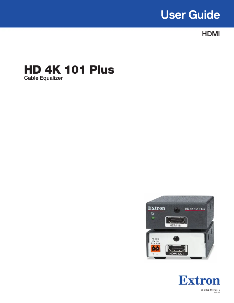 Image de la première page du manuel de l'appareil HD 4K 101 Plus