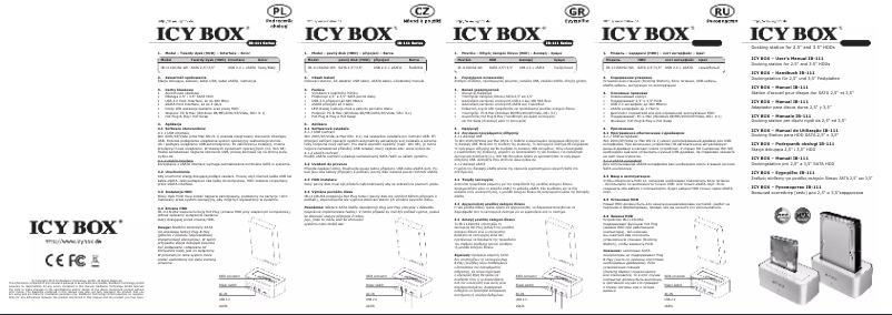 Page 1 de la notice Manuel utilisateur Raidsonic IB-111STUS2