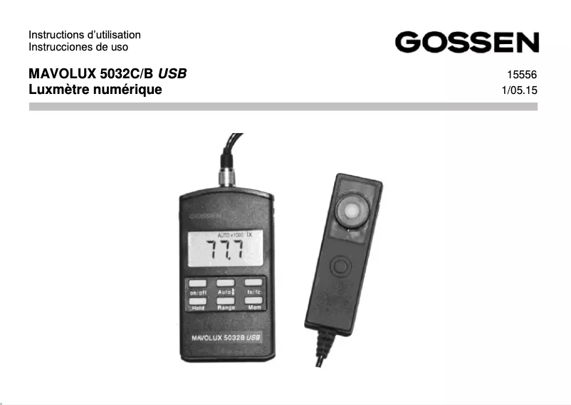 Page 1 de la notice Manuel utilisateur Gossen MAVOLUX 5032 C USB