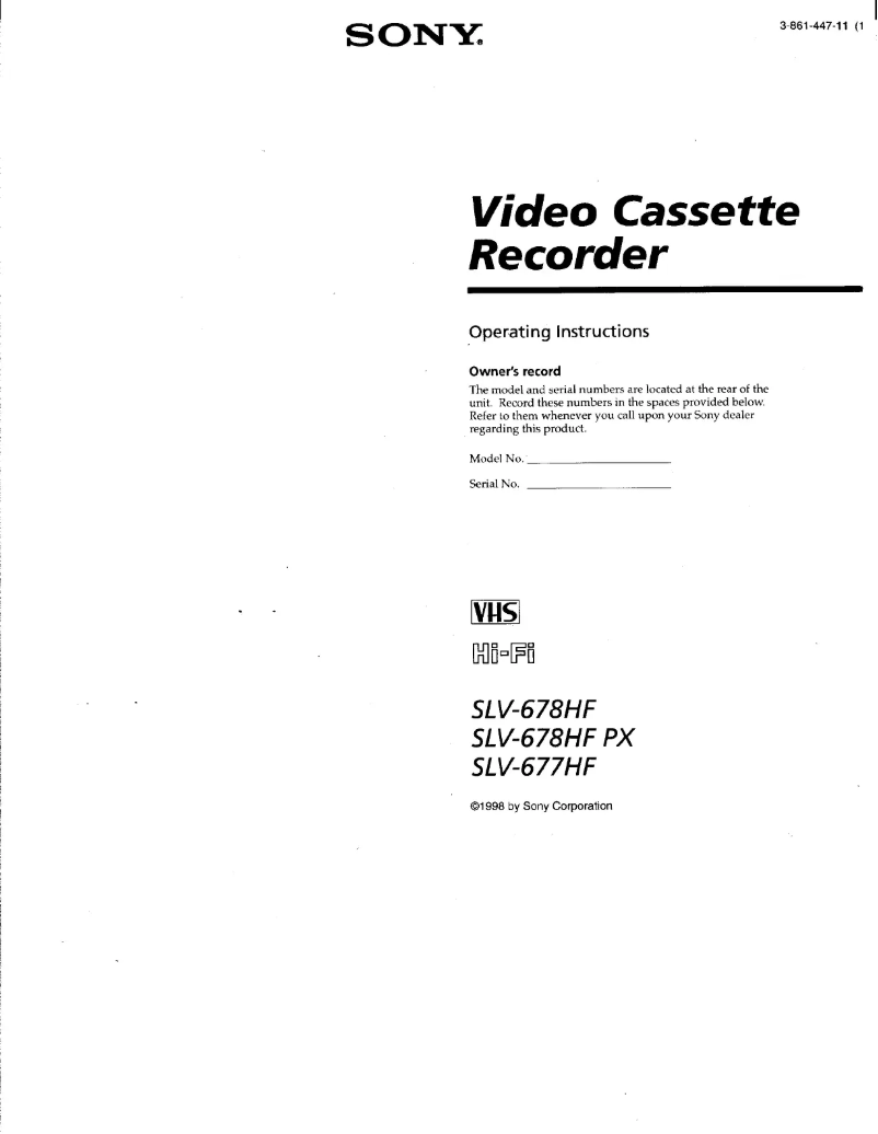 Página 1 del manual Manual de usuario Sony SLV-677HF
