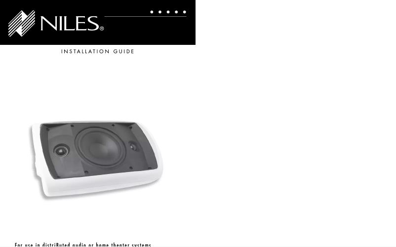 Page 1 de la notice Manuel utilisateur Niles OS5.3Si