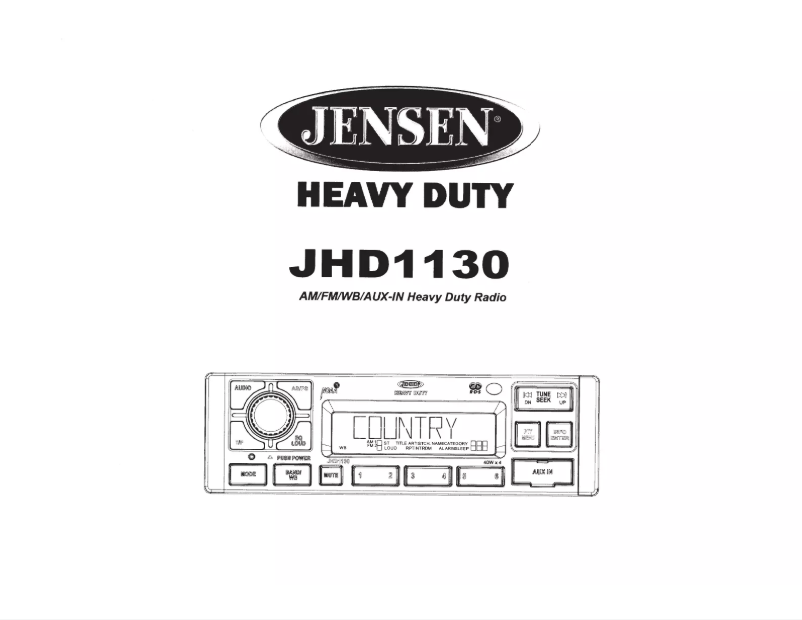 Page 1 de la notice Manuel utilisateur Jensen Heavy Duty JHD1130