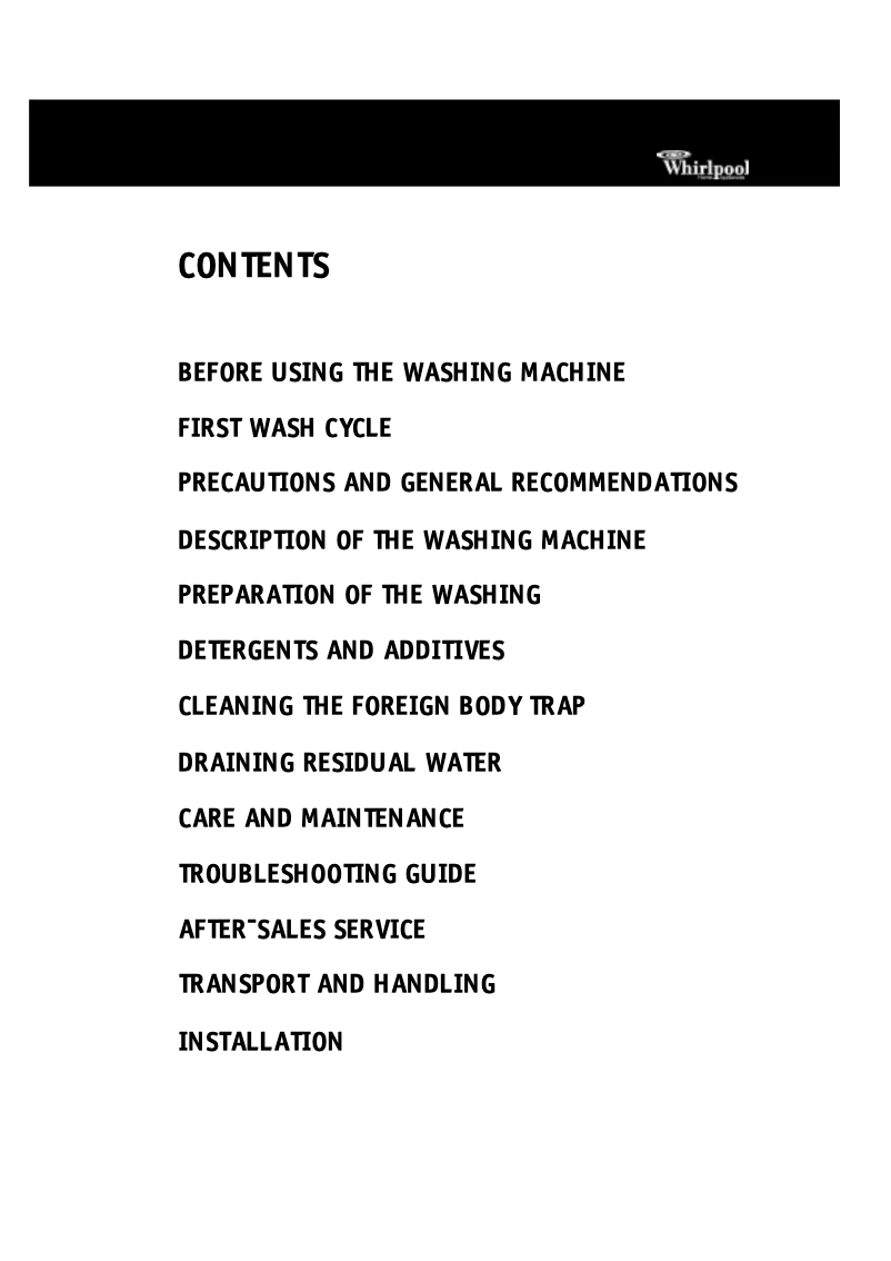 Página 1 del manual Manual de usuario Whirlpool AWT 2274/1