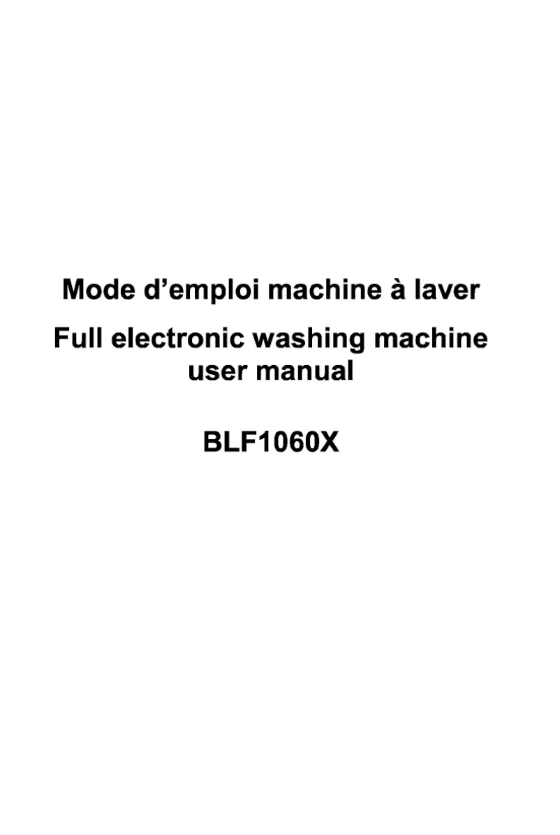 Page n°1 - Manuel utilisateur Bluesky BLF 1060 X