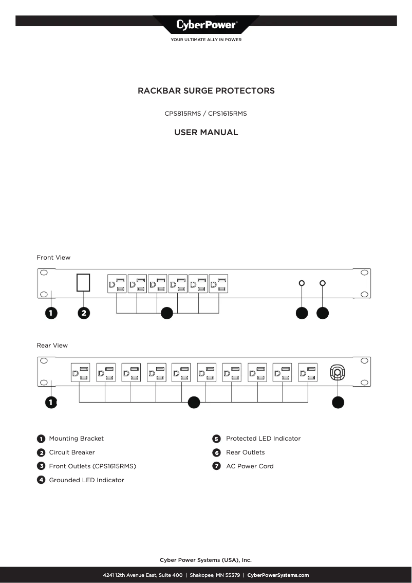 Page n°1 - Manuel utilisateur CyberPower CPS815RMS