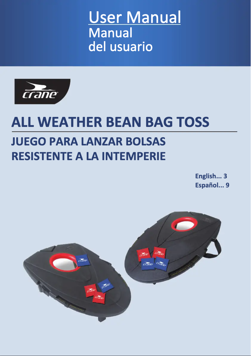 Page 1 de la notice Manuel utilisateur Crane All Weather Bean Bag Toss 45144