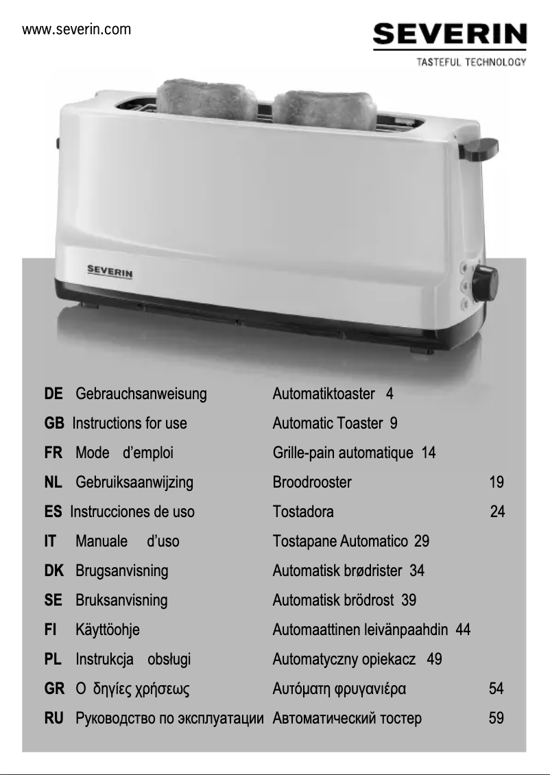 Page n°1 - Manuel utilisateur Severin AT 2232