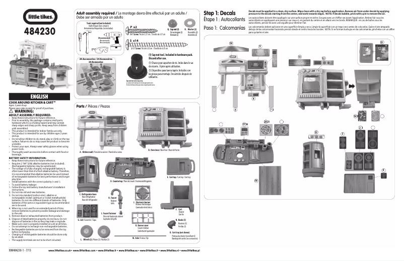 Page 1 de la notice Manuel utilisateur Little Tikes Cook Around Kitchen & Cart
