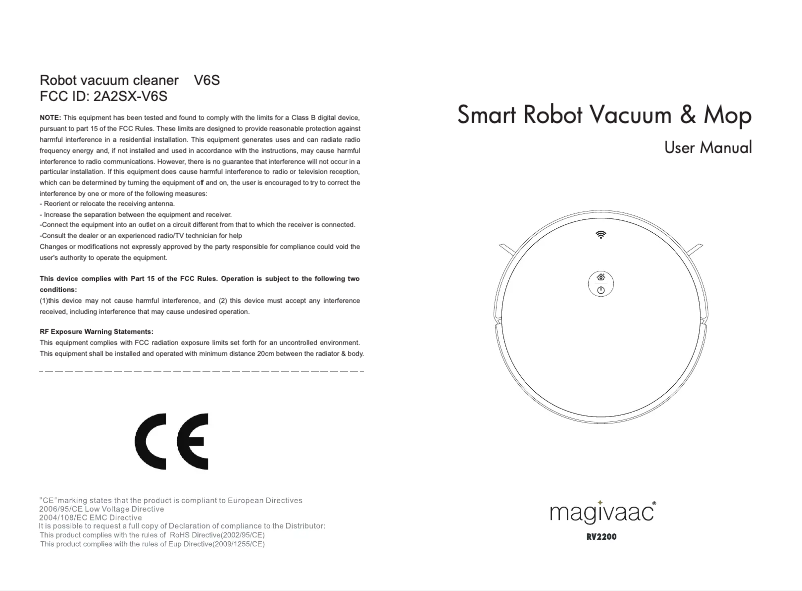 Page 1 de la notice Manuel utilisateur Magivaac RV2200