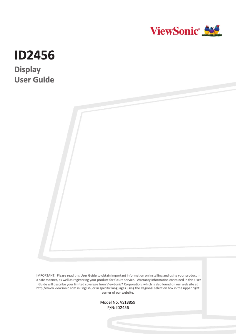 Página 1 del manual Manual de usuario Viewsonic ID2456