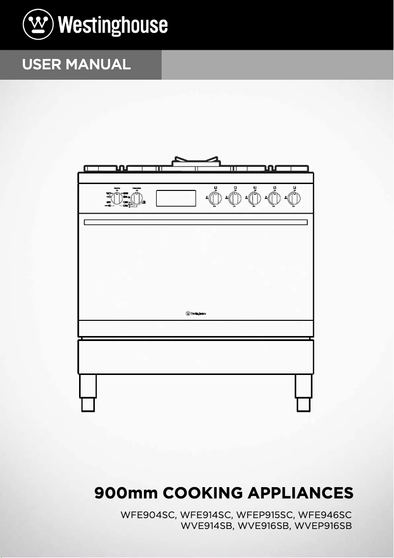 Page n°1 - Manuel utilisateur Westinghouse WFEP915SC