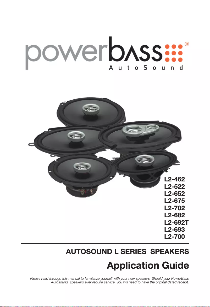 Page 1 de la notice Manuel utilisateur PowerBass L2-682