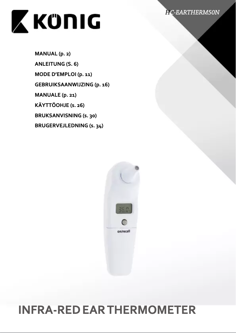 Page 1 de la notice Manuel utilisateur Konig HC-EARTHERM50N