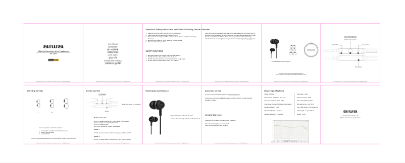 Page 1 de la notice Manuel utilisateur Aiwa HP-VH50