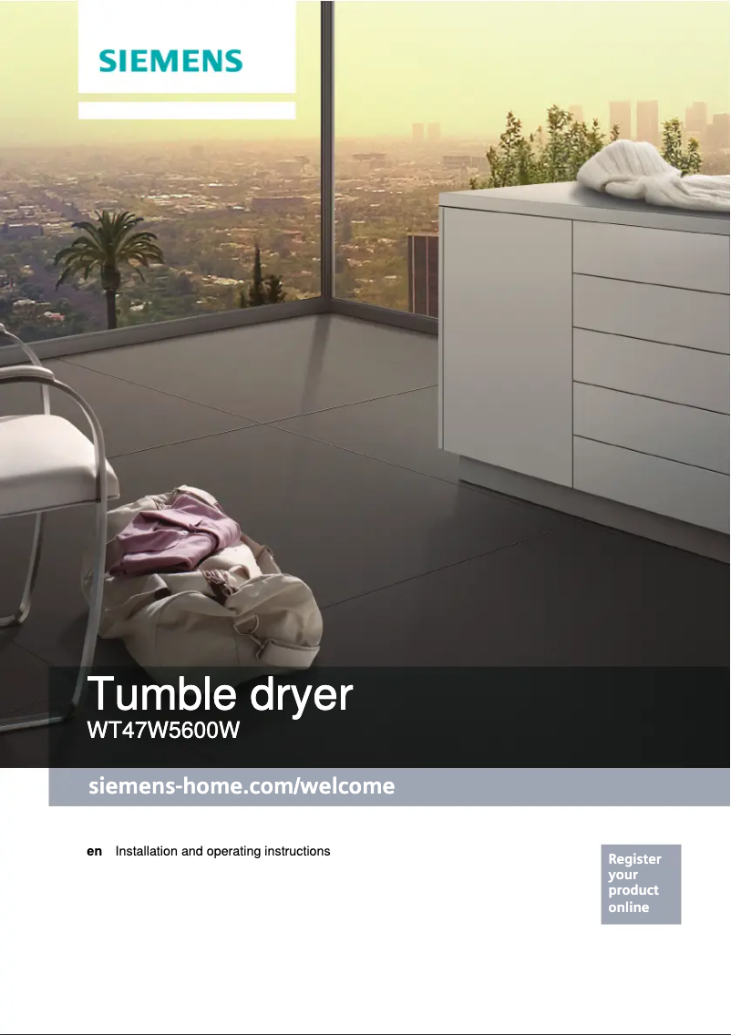 Page n°1 - Manuel utilisateur Siemens WT47W5600W