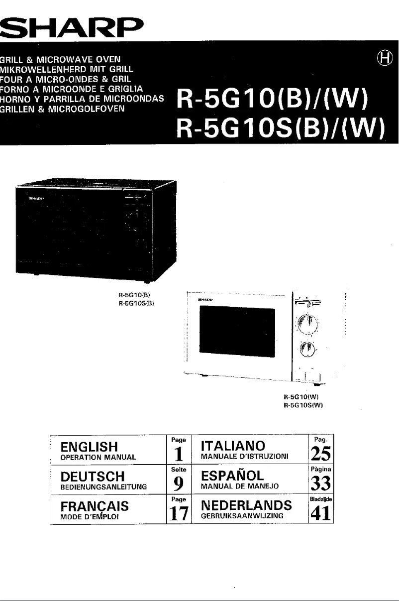 Page n°1 - Manuel utilisateur Sharp R-5G10