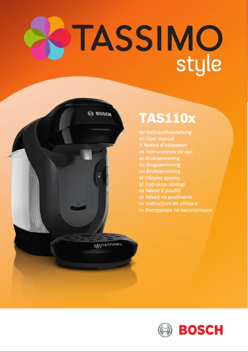 Image de la première page du manuel de l'appareil Tassimo Style TAS1102