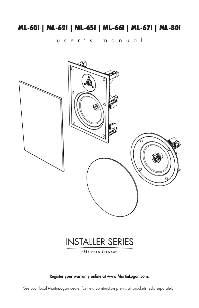 Page 1 de la notice Manuel utilisateur Martin Logan ML-67i