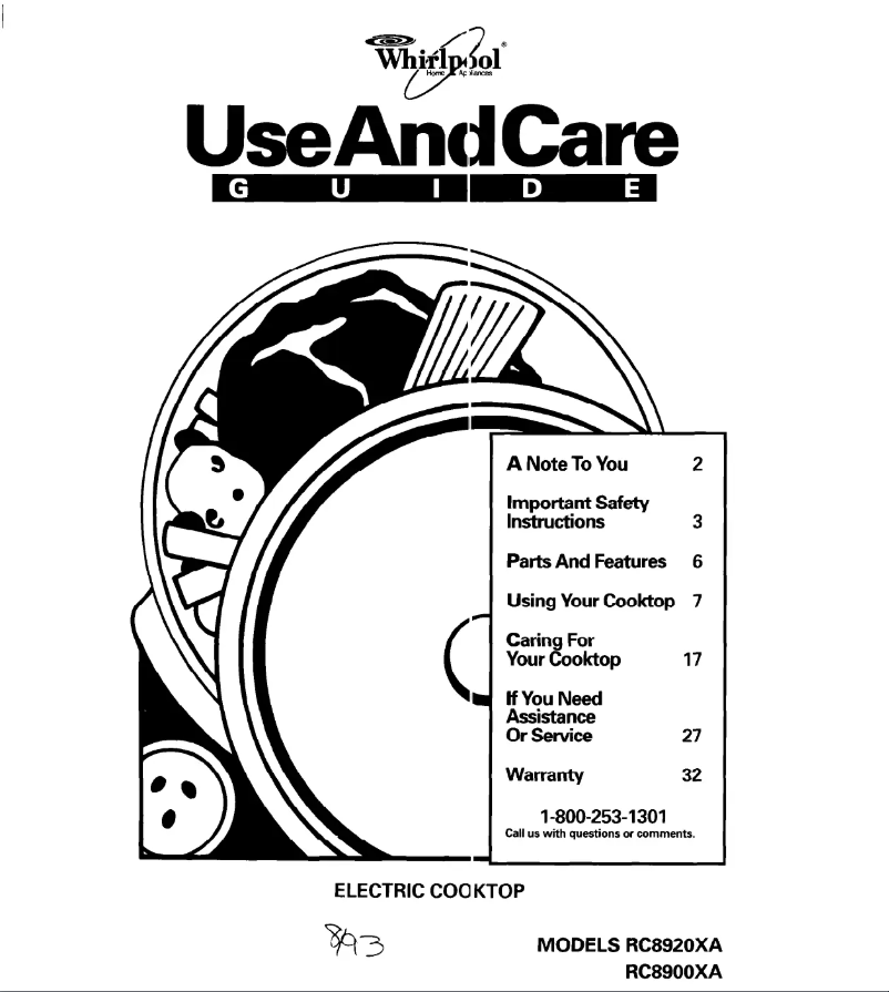Page 1 of the manual User Manual Whirlpool RC8900XAH0
