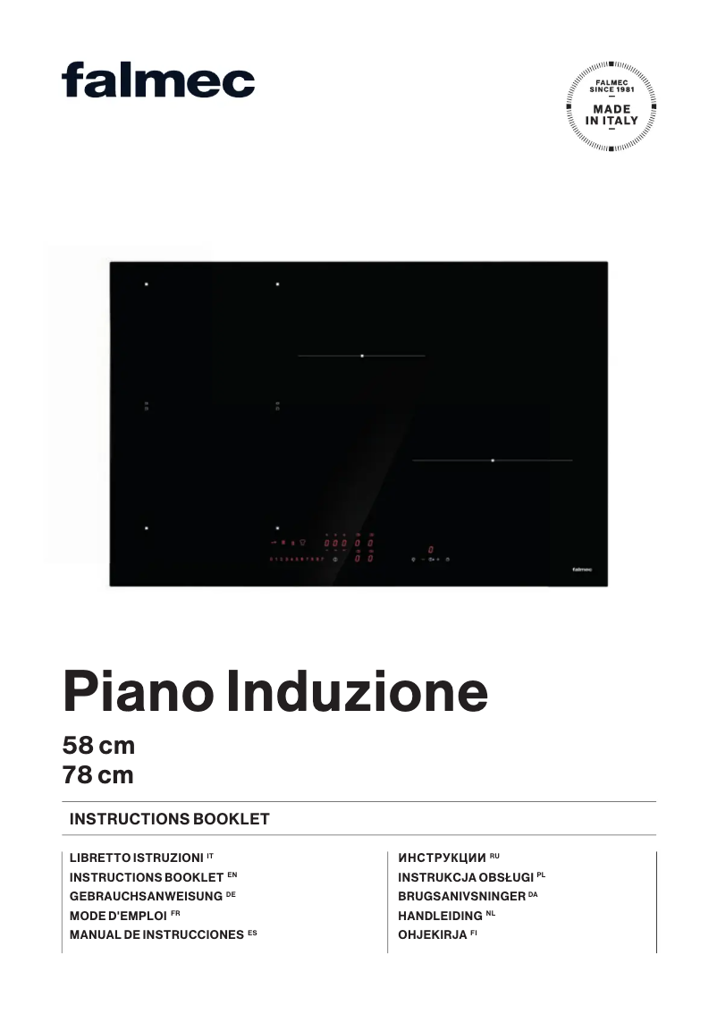 Image de la première page du manuel de l'appareil Induction Hob 58 cm