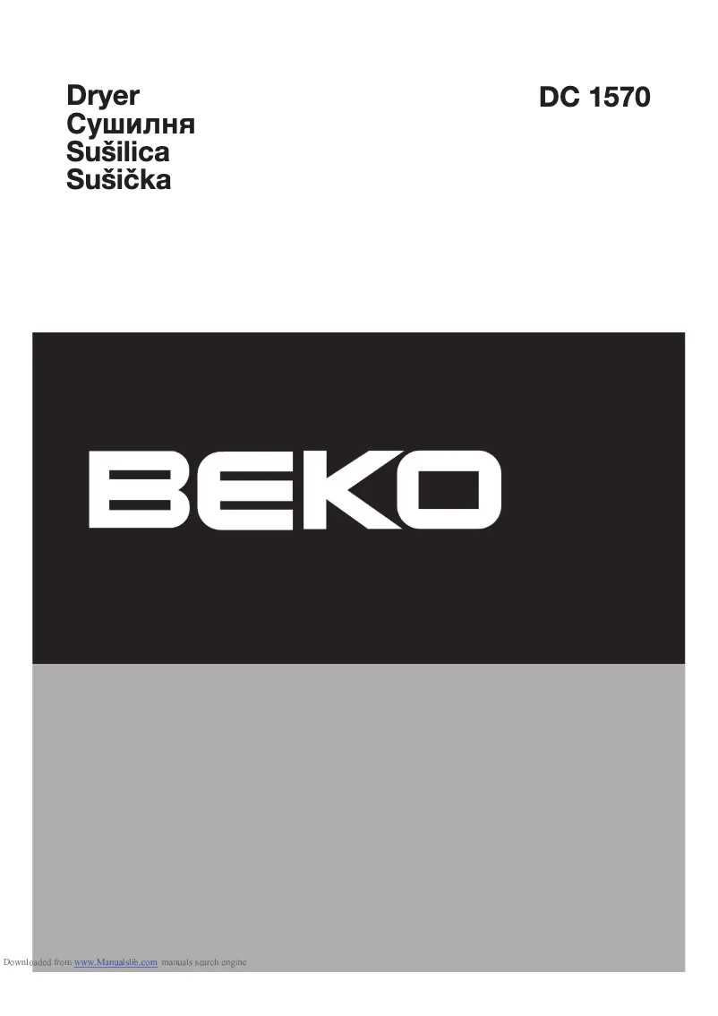 Page n°1 - Manuel utilisateur Beko DC 1570