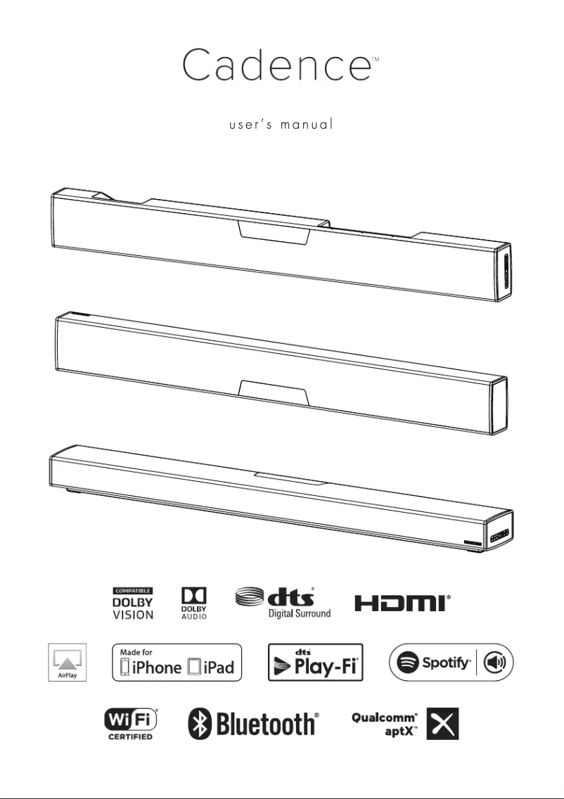 Page n°1 - Manuel utilisateur Martin Logan Cadence
