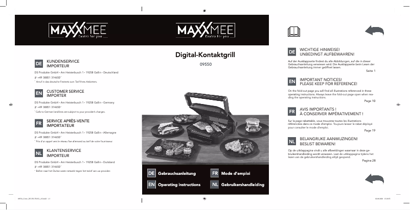 Page 1 de la notice Manuel utilisateur Maxxmee 09550