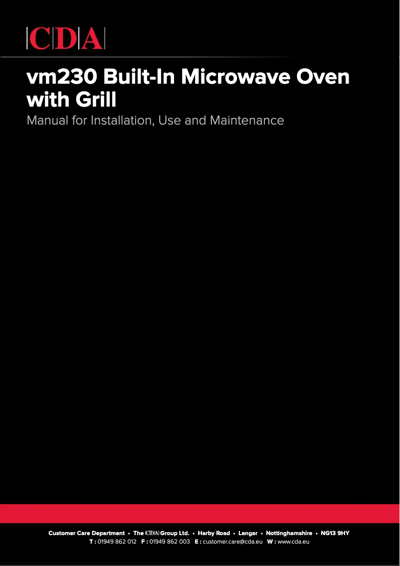 Image de la première page du manuel de l'appareil VM230